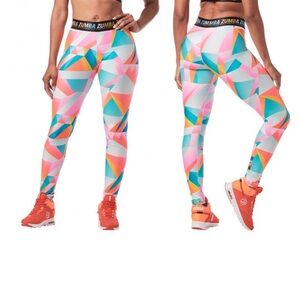 Zumba color your dance floor leggings sz small